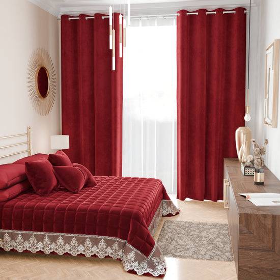 PETTI Trapuntino Primaverile In Velluto E Balza Con Pizzo Rebrodè Bordeaux