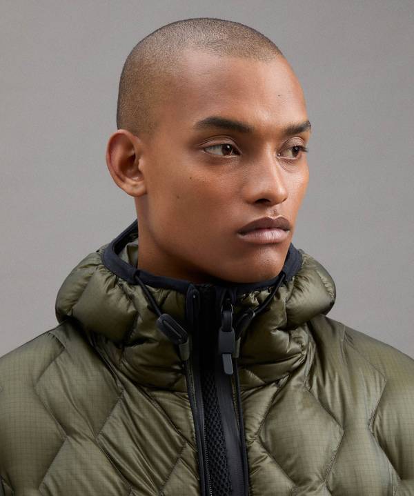 Peuterey Bomber Bimateriale Con Trapunta Geometrica