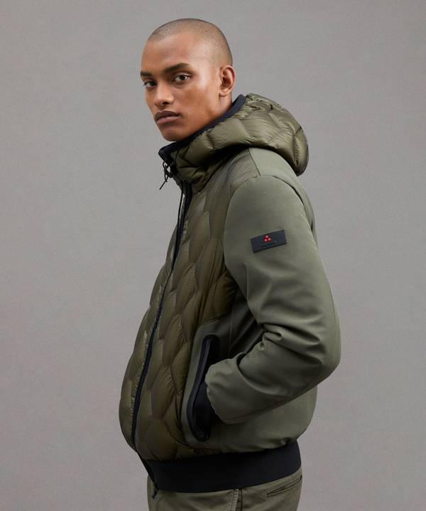 Peuterey Bomber Bimateriale Con Trapunta Geometrica