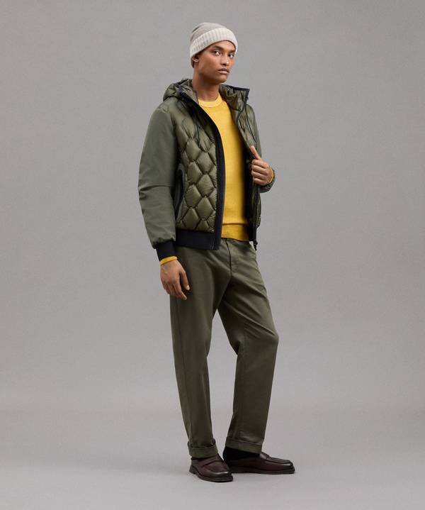 Peuterey Bomber Bimateriale Con Trapunta Geometrica