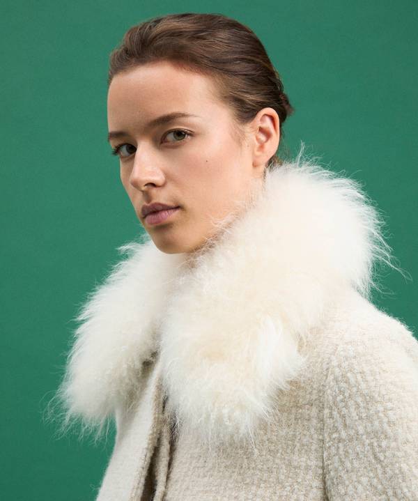 Peuterey Cappotto Lungo Con Collo In Capra Cashmere