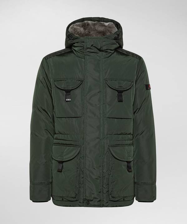 Peuterey Field Jacket In Taffeta’ Con Cappuccio In Pelliccia