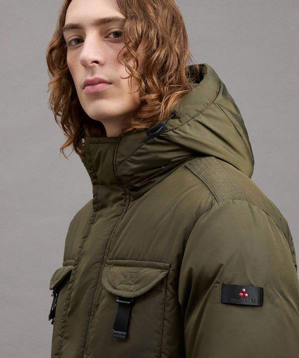 Peuterey Field Jacket In Taffeta’ Con Cappuccio In Pelliccia