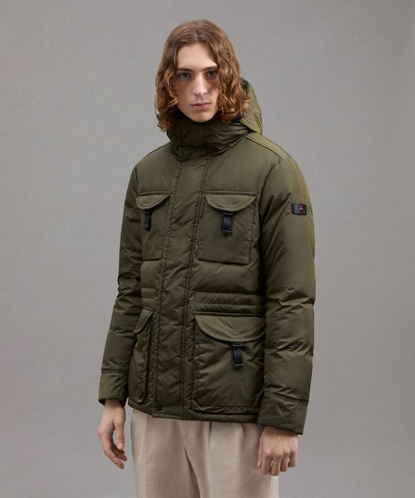 Peuterey Field Jacket In Taffeta’ Con Cappuccio In Pelliccia