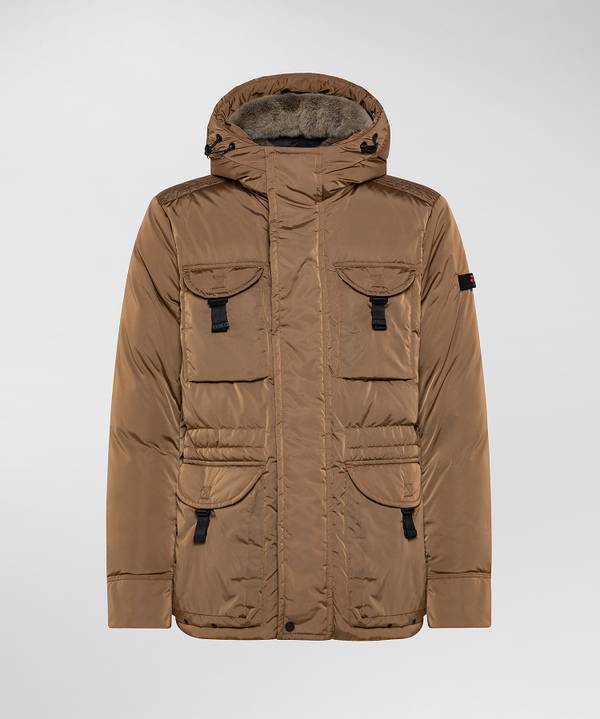 Peuterey Field Jacket In Taffeta’ Con Cappuccio In Pelliccia