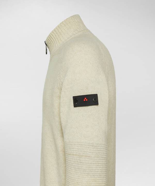 Peuterey Maglione Full Zip In Lana Con Effetto Moulinè