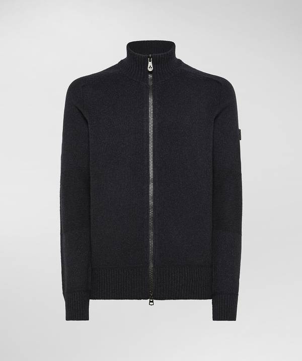 Peuterey Maglione Full Zip In Lana Con Effetto Moulinè