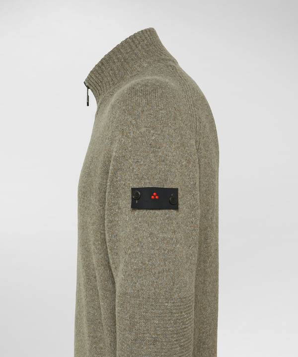 Peuterey Maglione Full Zip In Lana Con Effetto Moulinè