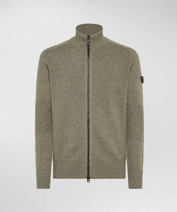 Peuterey Maglione Full Zip In Lana Con Effetto Moulinè