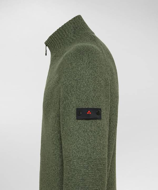 Peuterey Maglione Full Zip In Lana Con Effetto Moulinè
