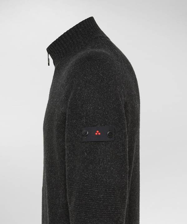 Peuterey Maglione Full Zip In Lana Con Effetto Moulinè