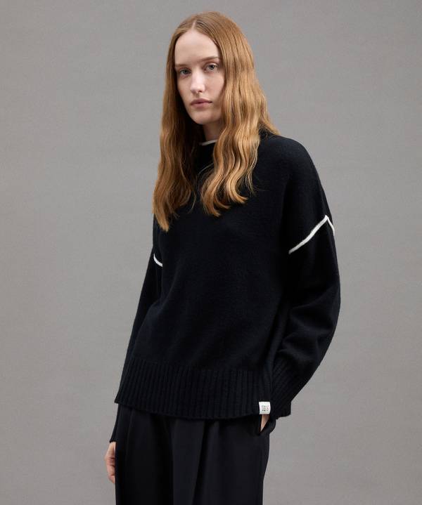 Peuterey Maglione Misto Cachemire Con Dettagli Bianchi