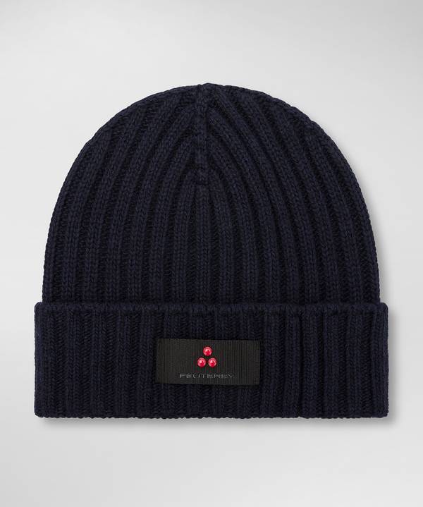 Peuterey Berretto A Coste In Misto Cachemire