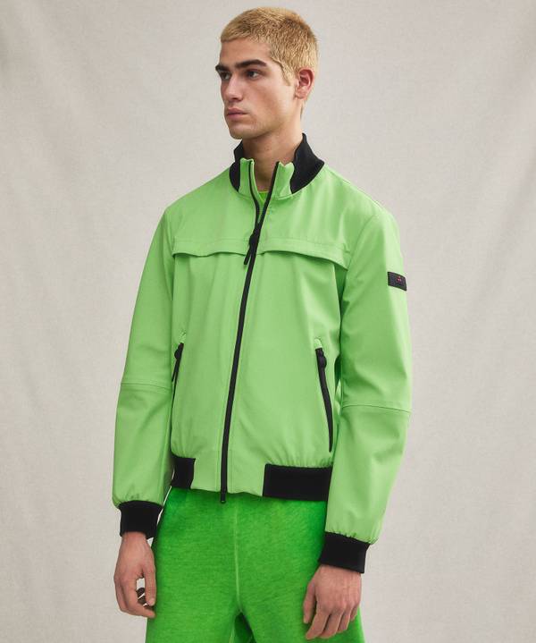 Peuterey Bomber Liscio Con Dettagli Neri