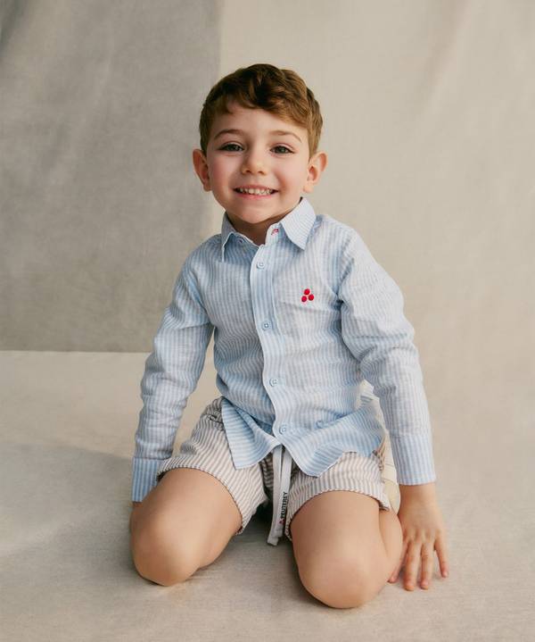 Peuterey Camicia Rigata In Lino