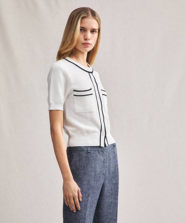 Peuterey Cardigan Manica Corta Con Tasche Al Petto