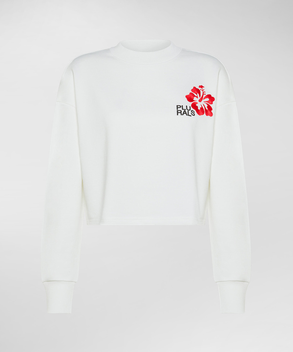 Peuterey Felpa Cropped Con Ricamo Al Petto