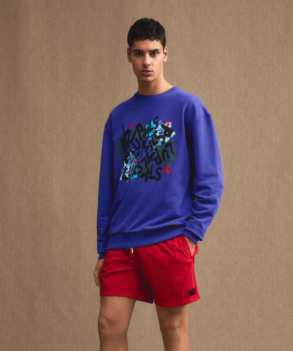 Peuterey Felpa Plurals Con Stampa Tropicale