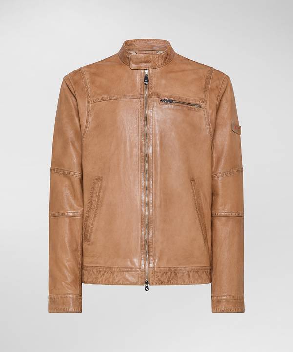 Peuterey Giacca Biker In Morbida Pelle