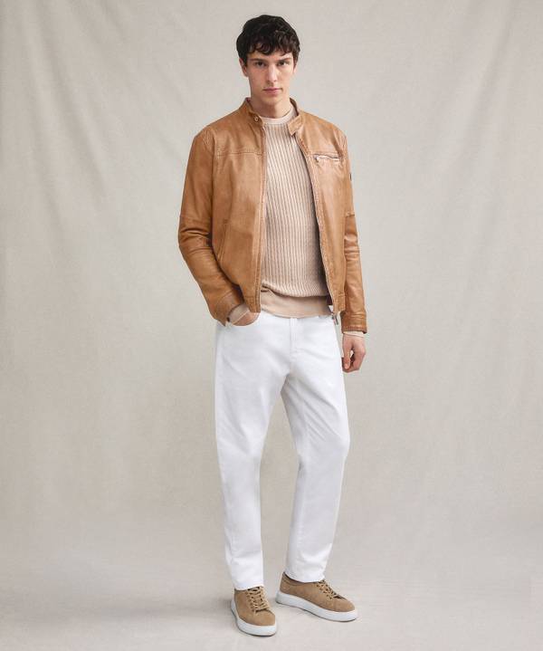 Peuterey Giacca biker in morbida pelle