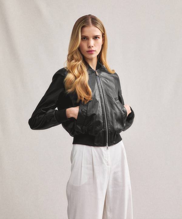 Peuterey Giacca Bomber Corta In Pelle