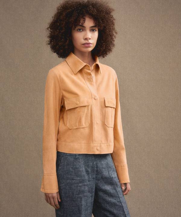 Peuterey Giacca Corta In Pelle Scamosciata