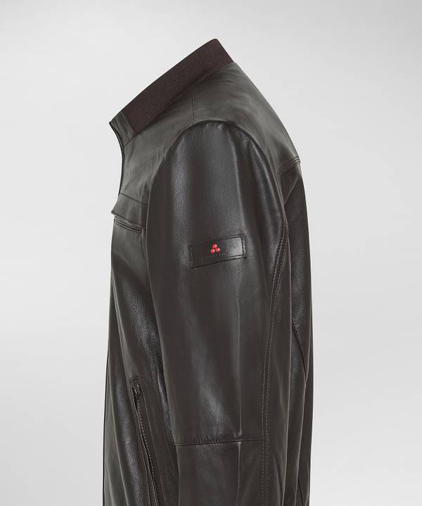 Peuterey Giacca In Pelle Con Dettagli In Maglina