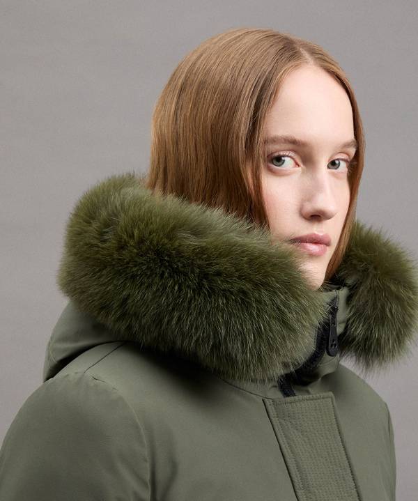 Peuterey Giacca Slim Con Pelliccia In Tono Colore