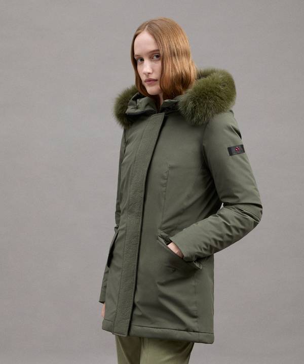 Peuterey Giacca Slim Con Pelliccia In Tono Colore