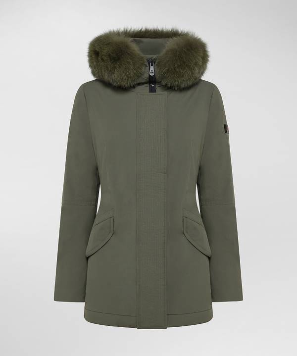 Peuterey Giacca Slim Con Pelliccia In Tono Colore