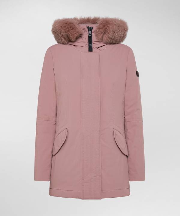 Peuterey Giacca Slim Con Pelliccia In Tono Colore