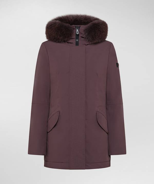 Peuterey Giacca Slim Con Pelliccia In Tono Colore