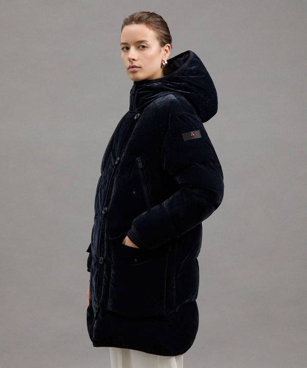 Peuterey Parka Lungo In Tela Di Nylon Floccata