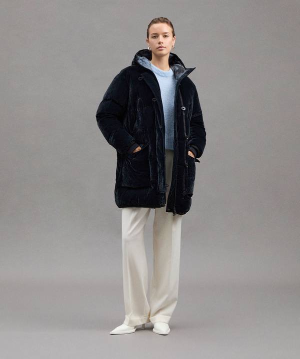 Peuterey Parka Lungo In Tela Di Nylon Floccata