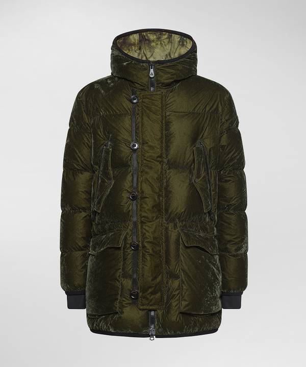 Peuterey Parka Lungo In Tessuto Made In Italy