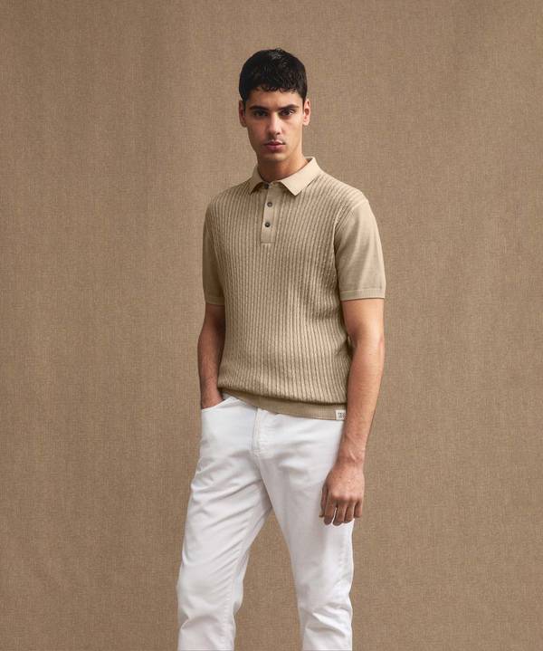 Peuterey Polo A Treccia In Tricot Di Cotone