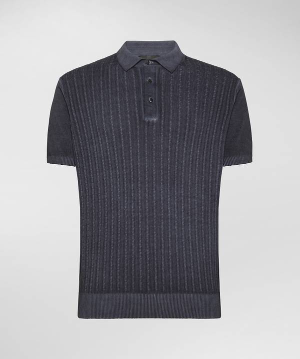 Peuterey Polo a treccia in tricot di cotone