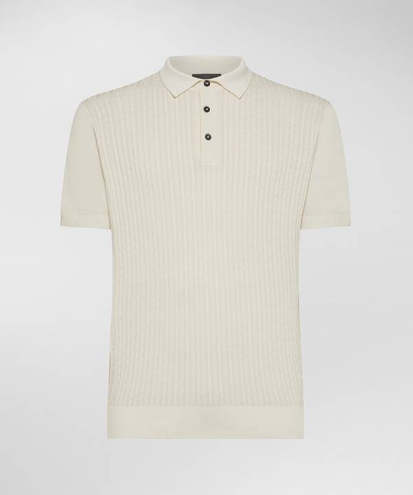 Peuterey Polo A Treccia In Tricot Di Cotone