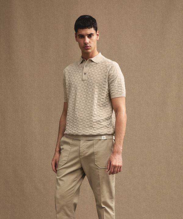 Peuterey Polo In Cotone Con Effetto 3D