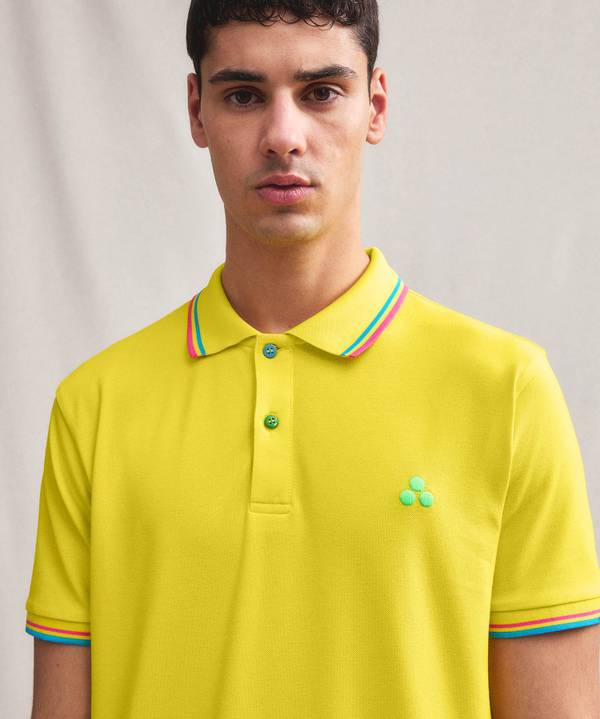 Peuterey Polo In Piquet Con Dettagli Fluo