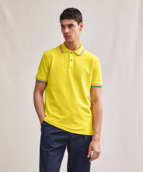 Peuterey Polo In Piquet Con Dettagli Fluo