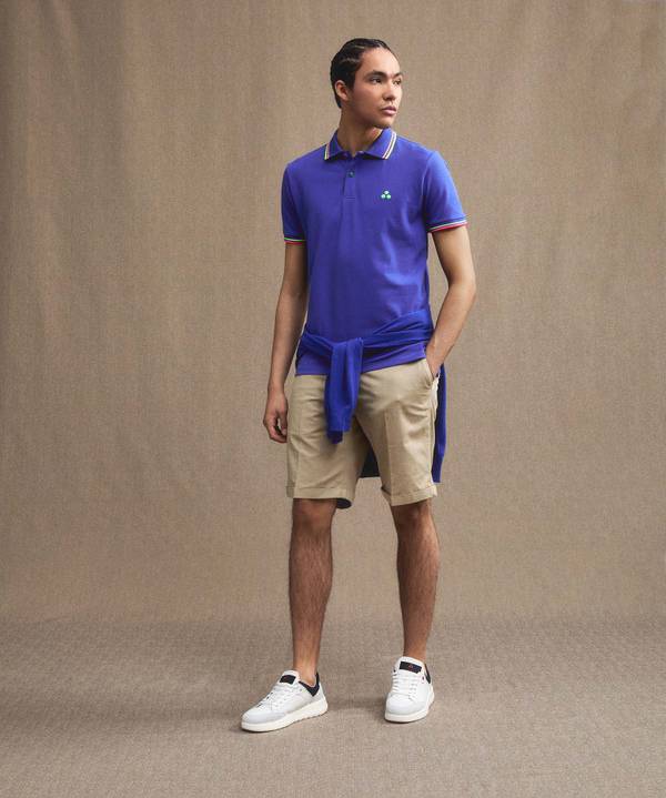 Peuterey Polo in piquet con dettagli fluo