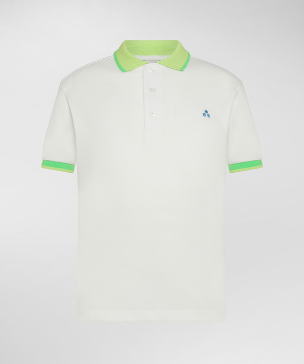 Peuterey Polo In Piquet Dettagli Fluo