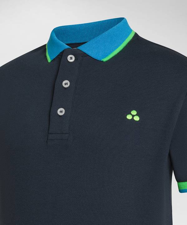 Peuterey Polo In Piquet Dettagli Fluo