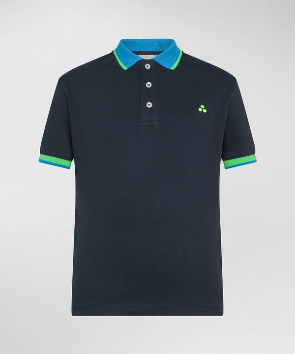 Peuterey Polo in piquet dettagli fluo