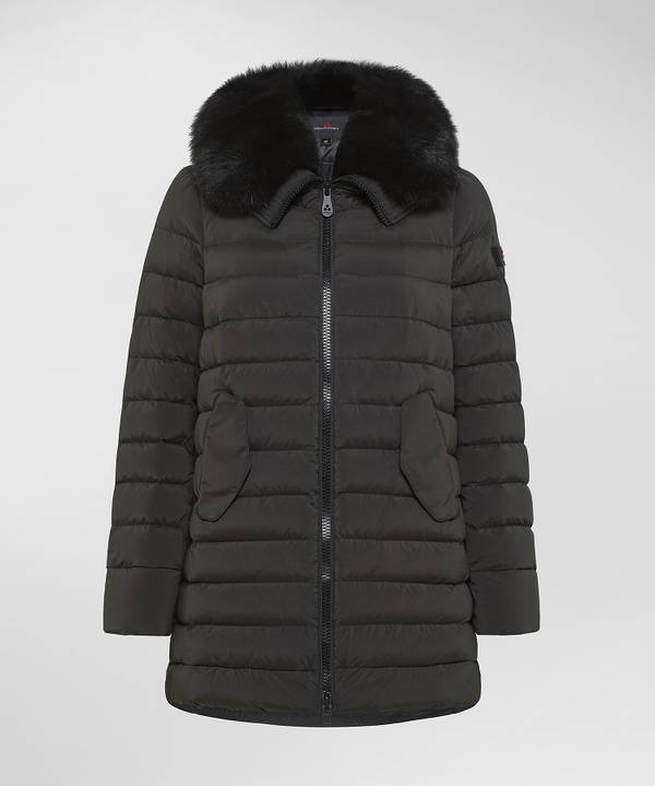 Peuterey Piumino Lungo Con Pelliccia In Tono Colore