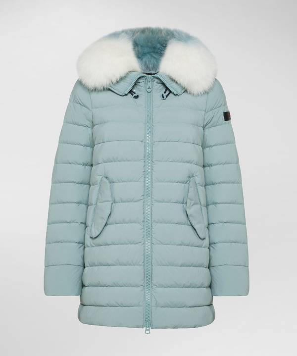 Peuterey Piumino Lungo Con Pelliccia In Tono Colore