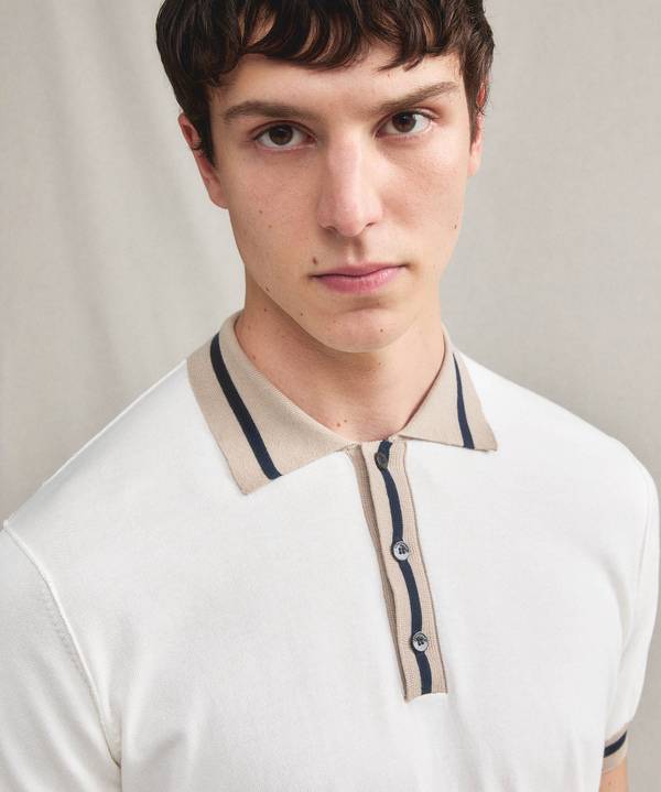 Peuterey Polo In Tricot Di Cotone Con Dettagli Rigati