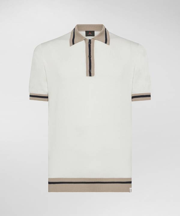 Peuterey Polo In Tricot Di Cotone Con Dettagli Rigati