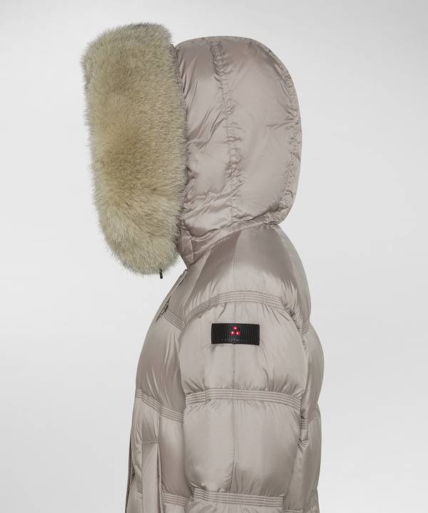Peuterey Puffer Jacket Con Cappuccio Bordato In Pelliccia
